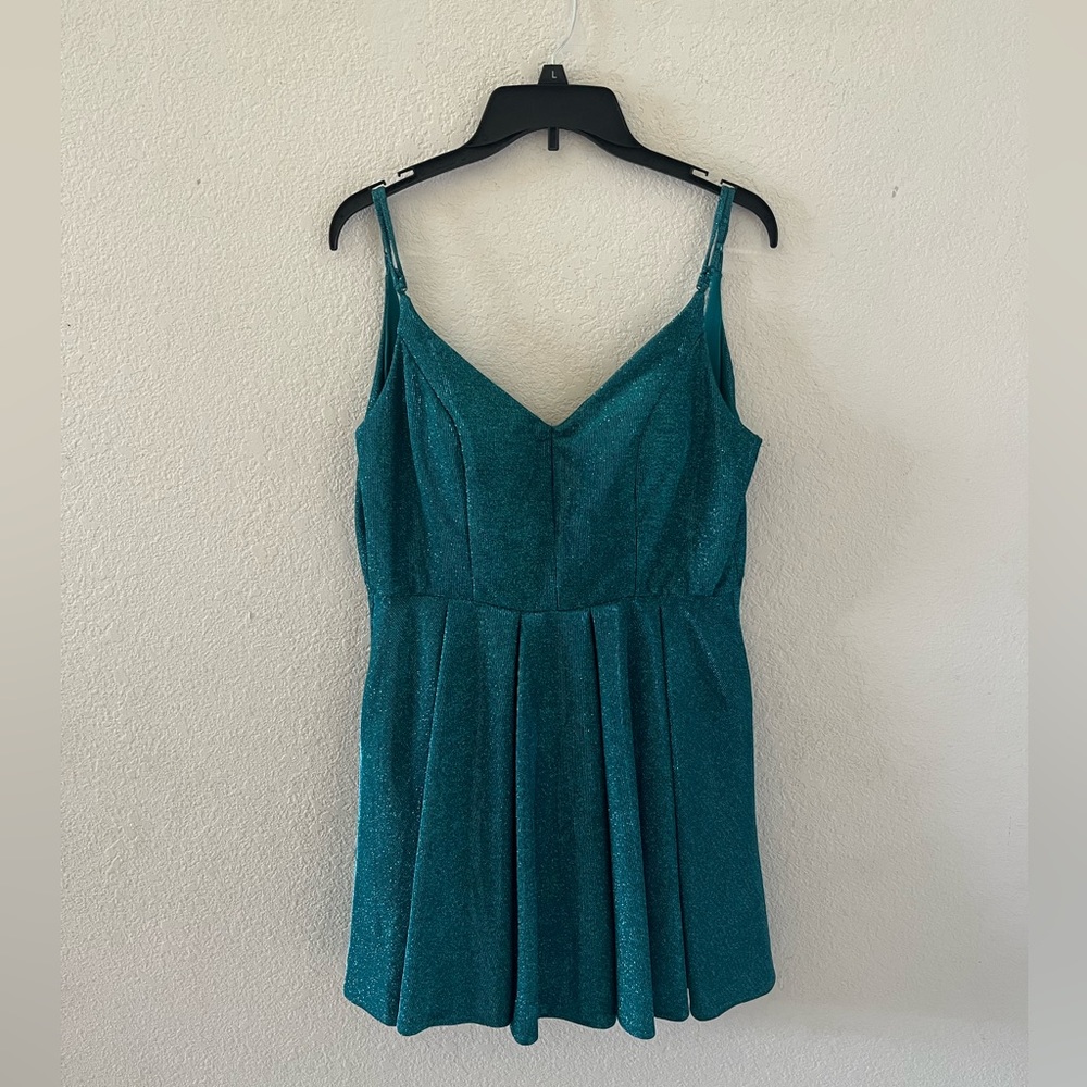 Sparkly Teal Mini Dress